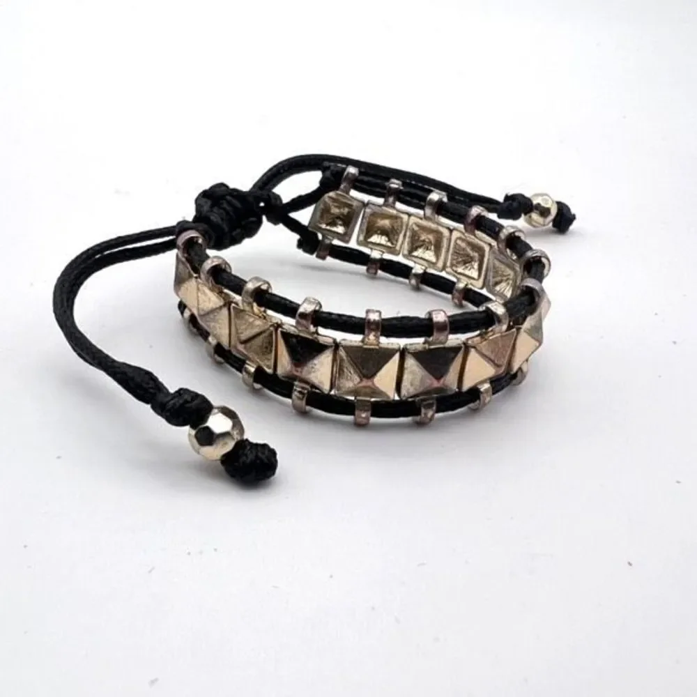 Stella & Dot Studded Adjustable Rocker Bracelet Friendship edgy concert festival